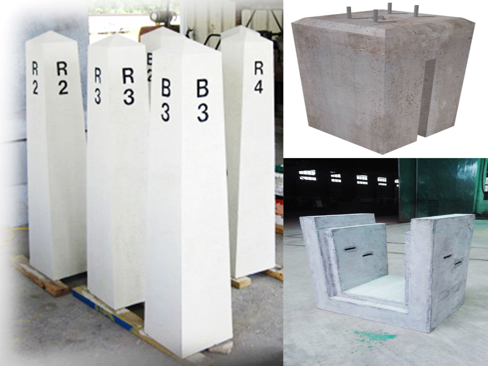 Precast railroad concrete components
