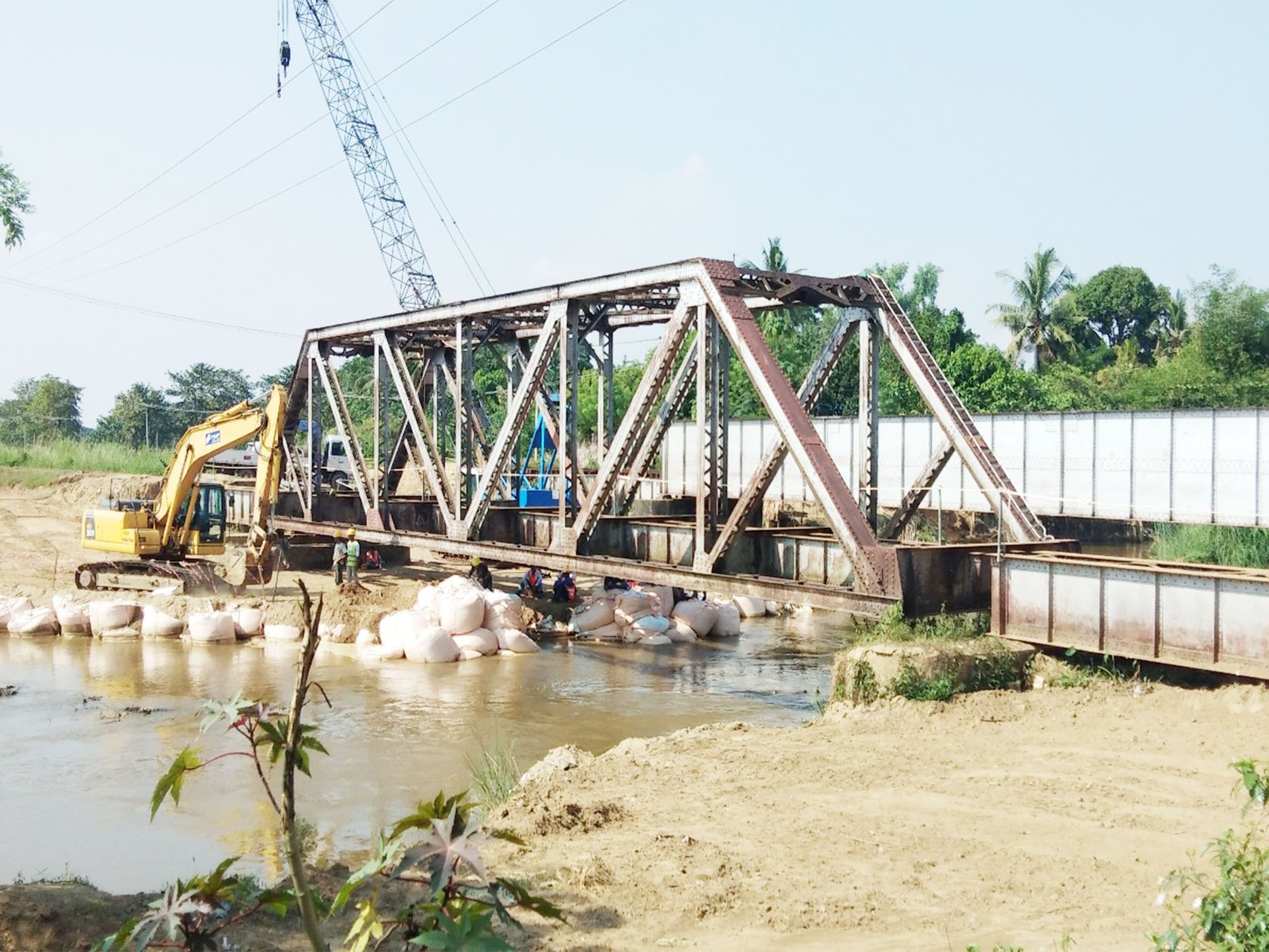 Yangon-Mandalay Railway bridge demolition works